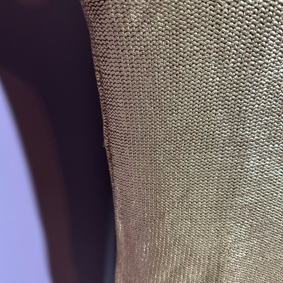 Rock & Republic Metallic Gold Crew Neck Women's Sweater, Size L (283) - Picture 7 of 10